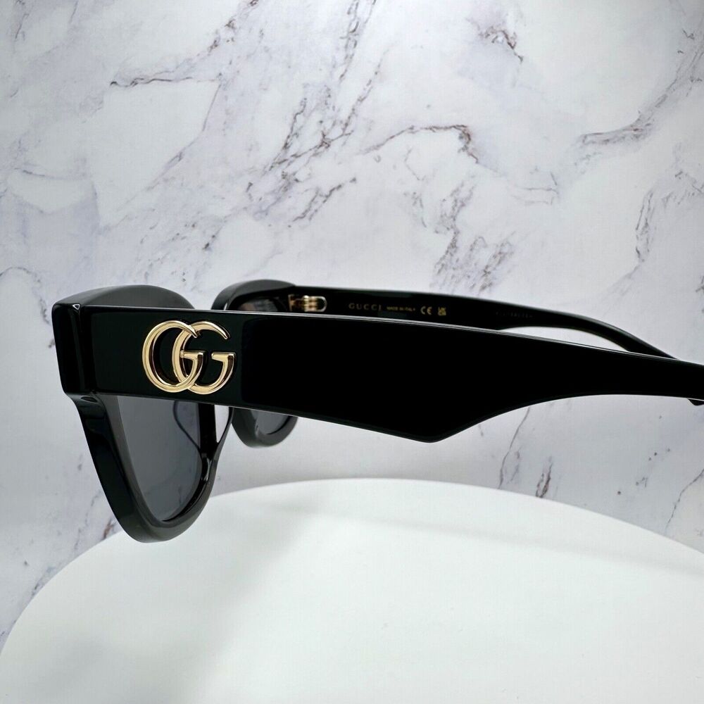 New Gucci Sunglasses Black Gold Square - Picture 6 of 16